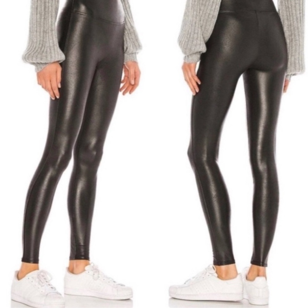 SPANX Faux Leather Shiny Moto Leggings